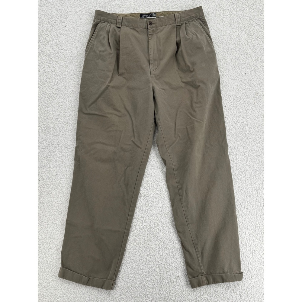 Gap Khakis Pants Men Size 38x32 Brown Slim Fit Super Soft Stretch Twill Cuffed